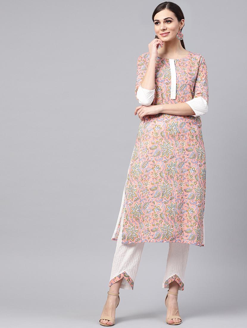 floral straight kurta pant set - 16417918 - Zoom Image - 1