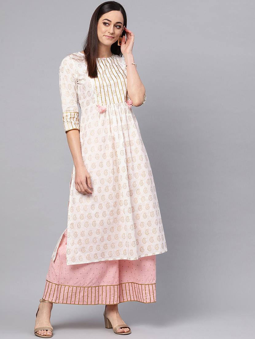 printed kurta palazzo set - 16417926 - Zoom Image - 1