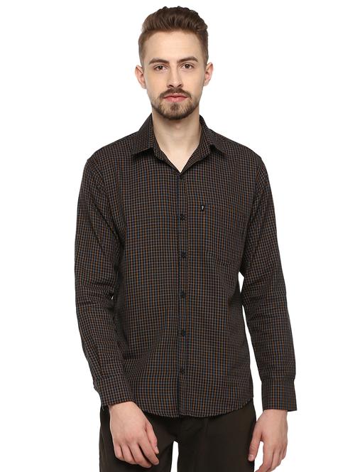 black checkered casual shirt - 16418837 - Standard Image - 1