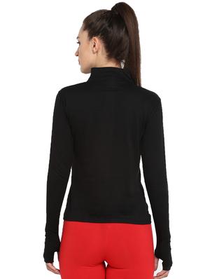 turtle neck thumb hole sleeved tee - 16418861 - Standard Image - 3