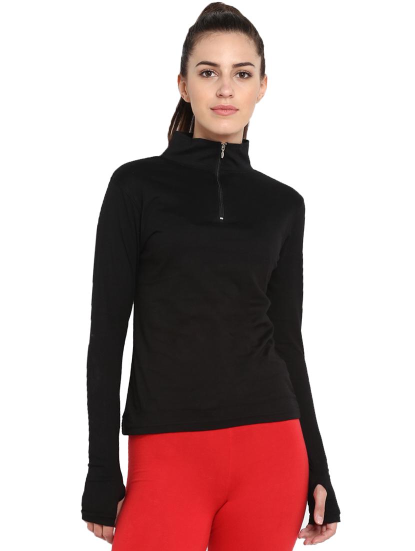 turtle neck thumb hole sleeved tee - 16418861 - Zoom Image - 1