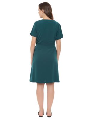 tie front button detail a-line dress - 16419295 - Standard Image - 3