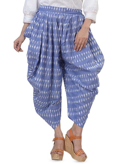blue cotton dhoti salwar salwars - 16419465 - Standard Image - 1