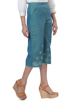 star embroidered high rise culottes - 16419466 - Standard Image - 2