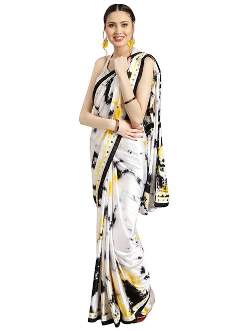 abstract printed saree with blouse - 16420114 - Standard Image - 1