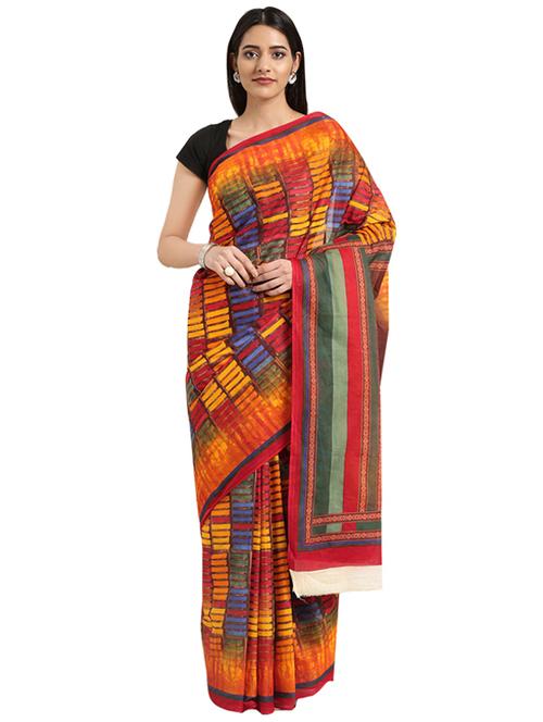 geometrical printed saree with blouse - 16420123 - Standard Image - 1