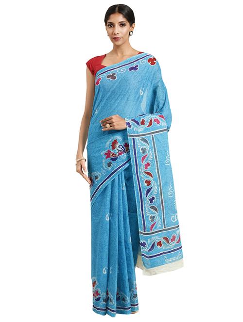 paisley printed saree with blouse - 16420124 - Standard Image - 1