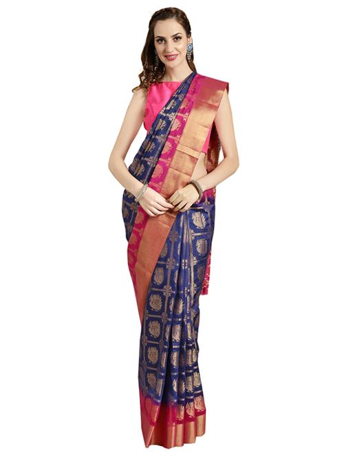 self-design woven saree with blouse - 16420247 - Standard Image - 1