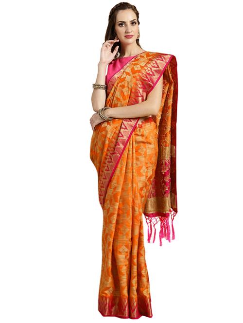 self-design woven saree with blouse - 16420248 - Standard Image - 1