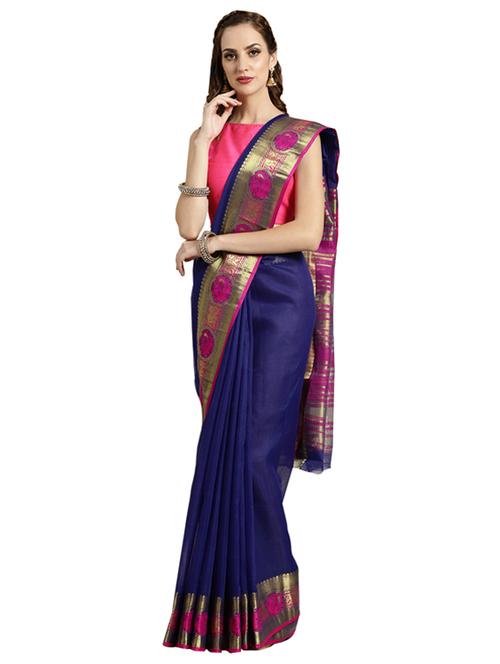 self-design woven saree with blouse - 16420250 - Standard Image - 1