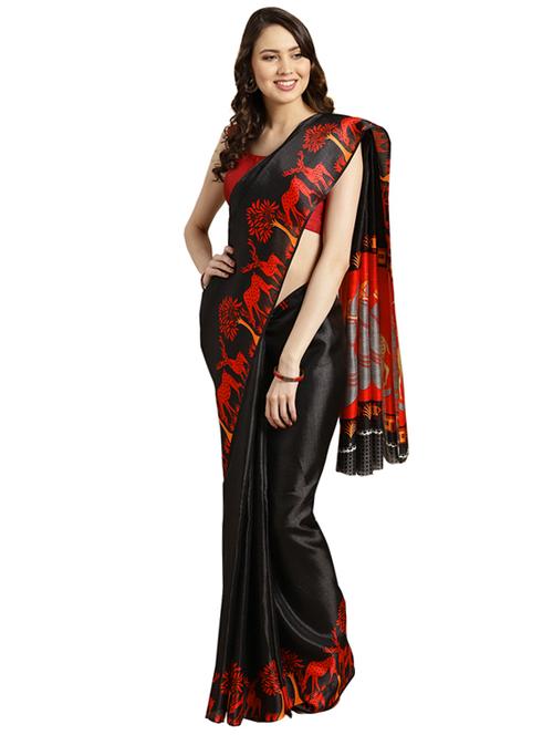conversational printed saree with blouse - 16420256 - Standard Image - 1