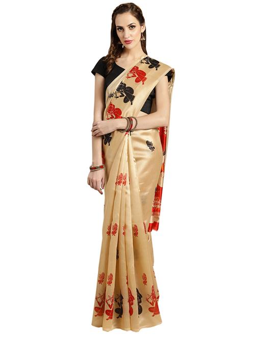 conversational printed saree with blouse - 16420259 - Standard Image - 1