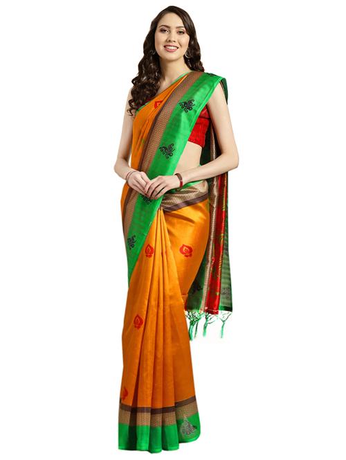 conversational printed saree with blouse - 16420260 - Standard Image - 1
