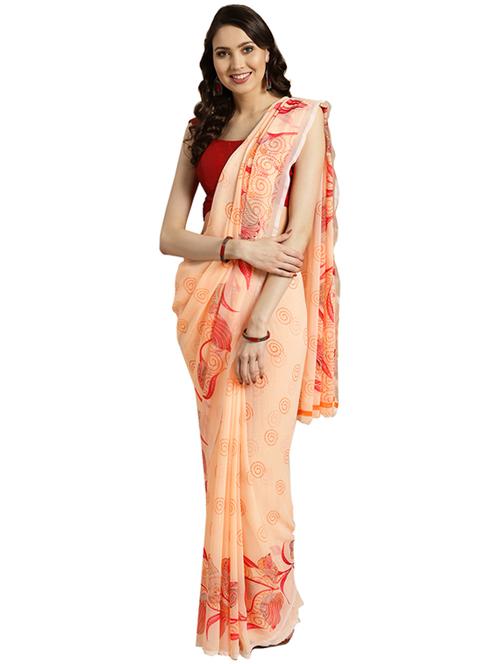 paisley printed saree with blouse - 16420265 - Standard Image - 1