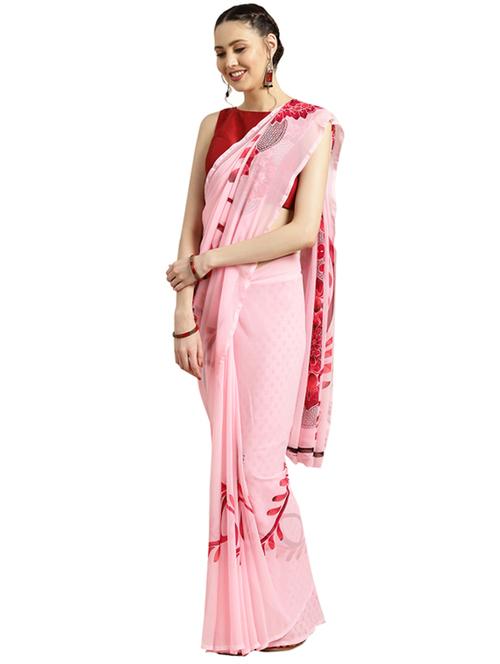 floral printed saree with blouse - 16420267 - Standard Image - 1