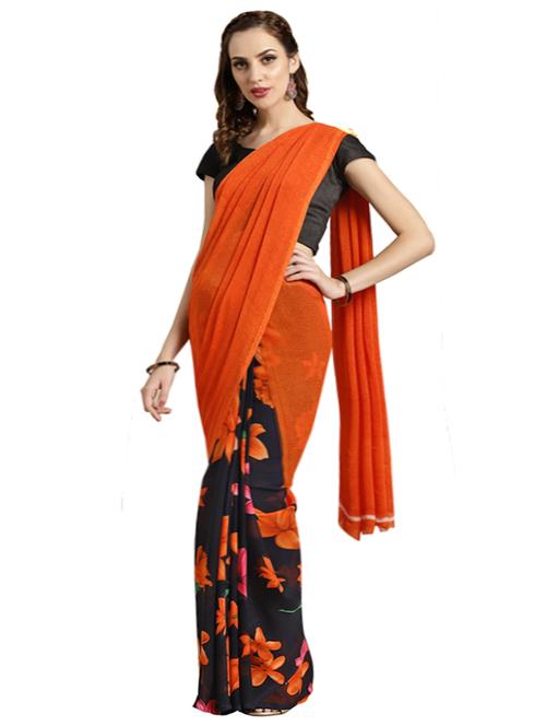 half & half printed saree with blouse - 16420270 - Standard Image - 1