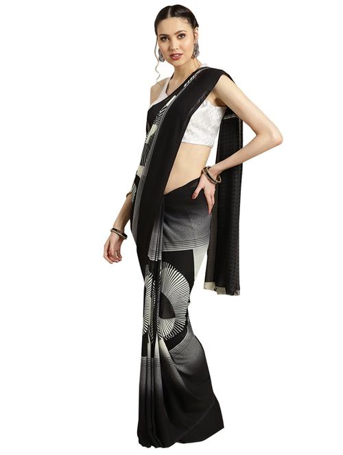 geometrical printed saree with blouse - 16420275 - Standard Image - 1