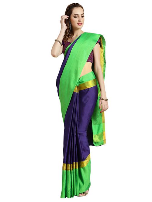 color block bordered saree with blouse - 16420280 - Standard Image - 1