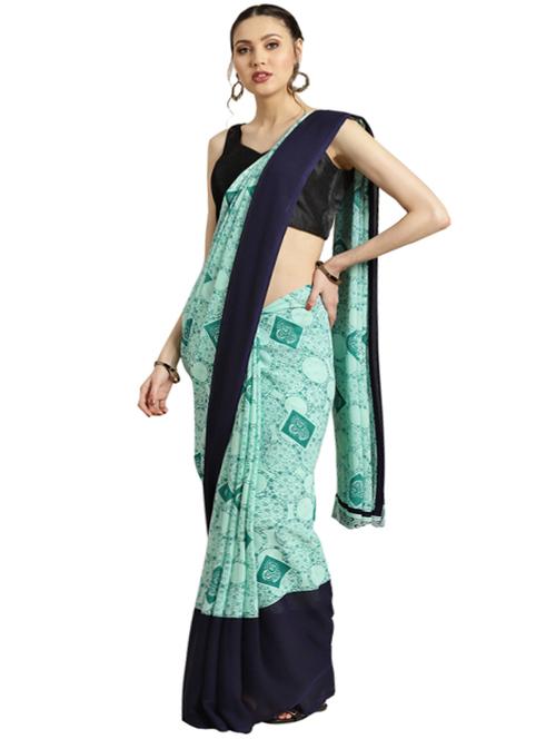 floral printed saree with blouse - 16420283 - Standard Image - 1