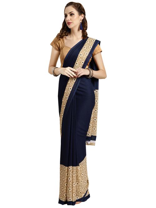 bordered printed saree with blouse - 16420285 - Standard Image - 1