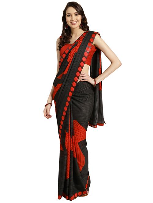 geometrical printed saree with blouse - 16420295 - Standard Image - 1