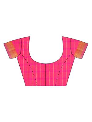 solid bordered saree with blouse - 16420301 - Standard Image - 2