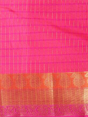 solid bordered saree with blouse - 16420301 - Standard Image - 3
