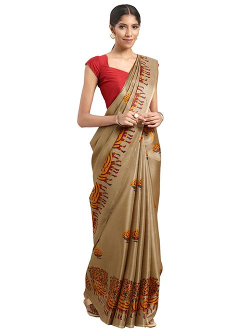 conversational printed saree with blouse - 16420309 - Standard Image - 1