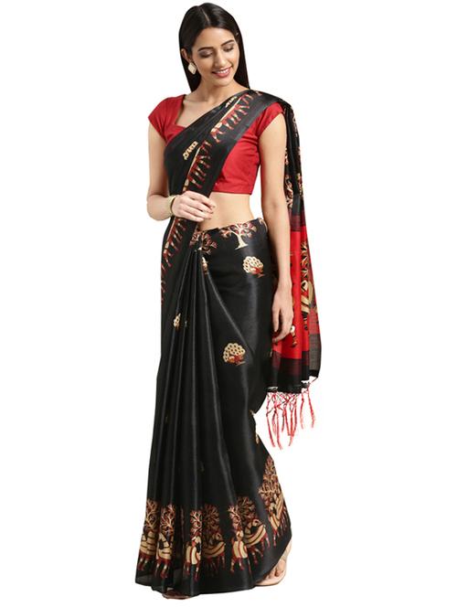 conversational printed saree with blouse - 16420310 - Standard Image - 1