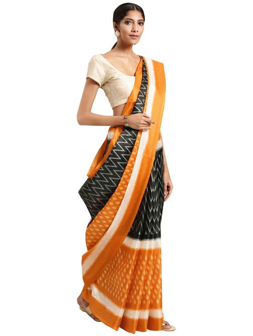 chevron printed saree with blouse - 16420318 - Standard Image - 1