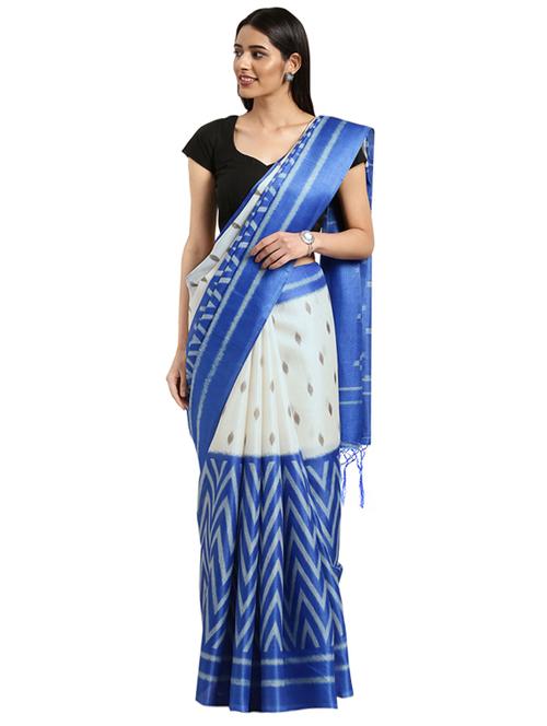 chevron printed saree with blouse - 16420322 - Standard Image - 1