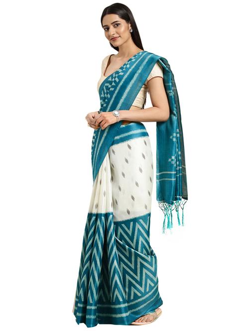 chevron printed saree with blouse - 16420324 - Standard Image - 1