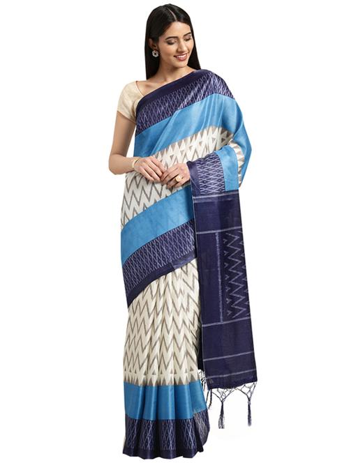 chevron printed saree with blouse - 16420326 - Standard Image - 1
