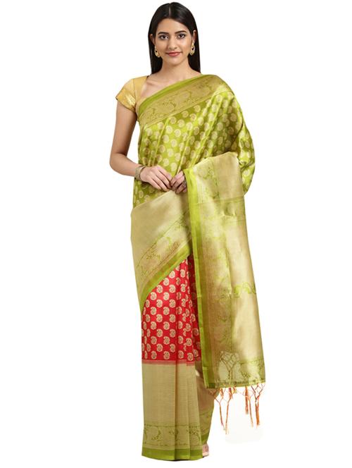paisley half &half saree with blouse - 16420330 - Standard Image - 1