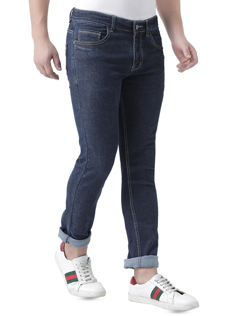 dark blue solid plain denim jeans - 16420642 - Zoom Image - 2