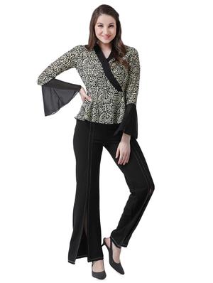 bell sleeved printed peplum top - 16420900 - Standard Image - 4