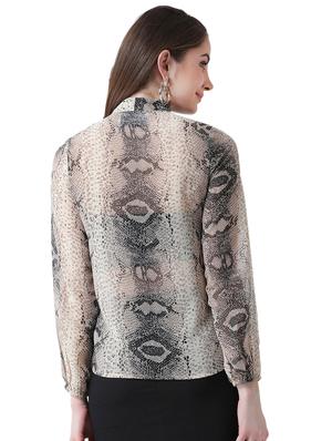 tie up neck snake print top - 16420901 - Standard Image - 3