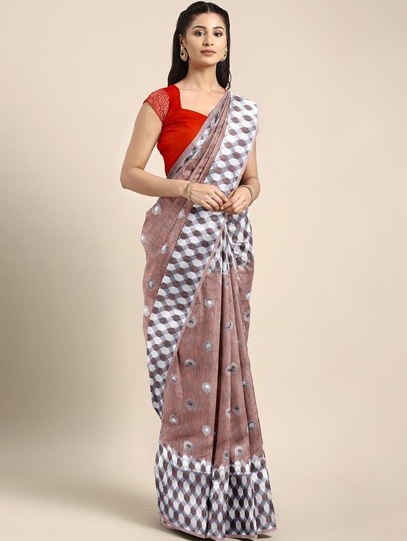 floral zari motif banarasi saree with blouse - 16422109 - Zoom Image - 1