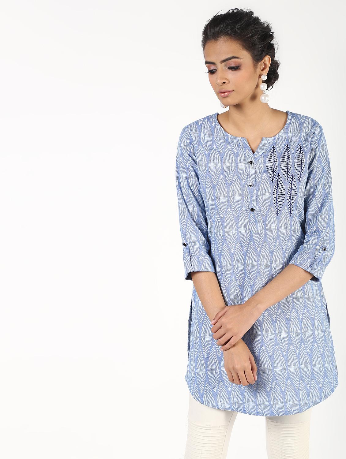 embroidered straight kurti - 16422535 - Zoom Image - 1