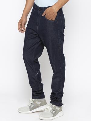 navy blue plain biker denim jeans - 16423923 - Standard Image - 2