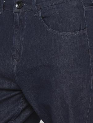 navy blue plain biker denim jeans - 16423923 - Standard Image - 5
