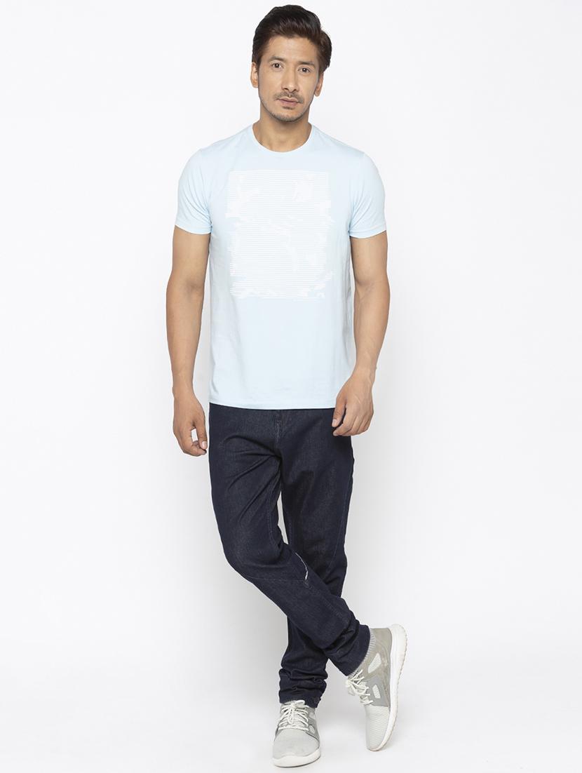 navy blue plain biker denim jeans - 16423923 - Zoom Image - 4
