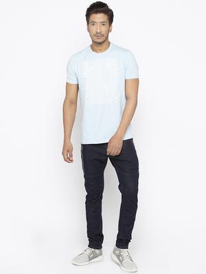 navy blue plain biker denim jeans - 16423924 - Standard Image - 4