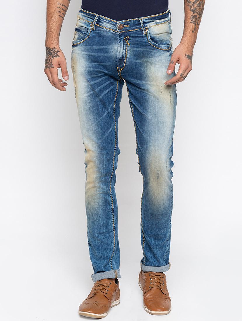 blue heavy washed ripped denim jeans - 16423929 - Zoom Image - 1