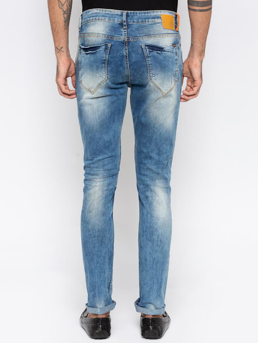 blue light washed patched denim jeans - 16423930 - Zoom Image - 3