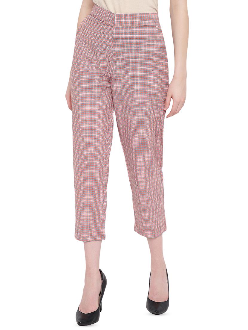 high rise checkered trouser - 16423963 - Zoom Image - 1