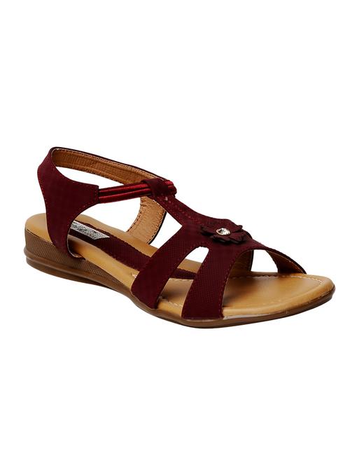 maroon back strap sandals - 16424141 - Standard Image - 1