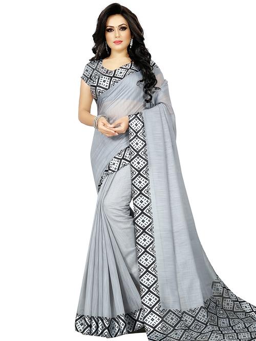 Bordered bhagalpuri saree with blouse - 16424418 - Standard Image - 1