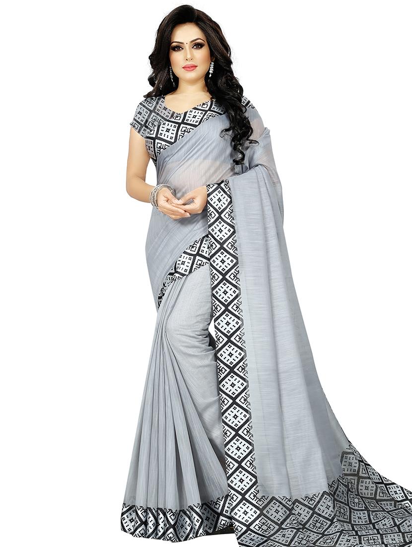 Bordered bhagalpuri saree with blouse - 16424418 - Zoom Image - 1