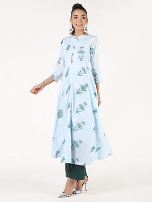 floral printed flared kurta - 16424436 - Standard Image - 3